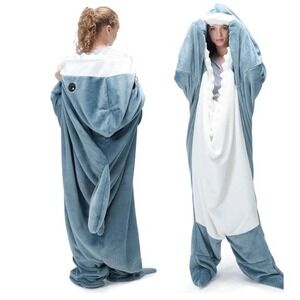 Wearable Shark Fleece Sleeping Bag Blanket